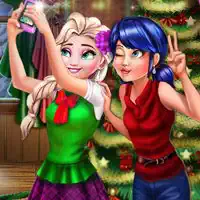 Ladybug And Elsa Christmas Selfie