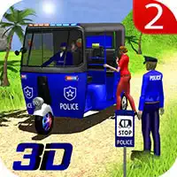 Policía Auto Rickshaw Taxi Juego captura de pantalla del juego