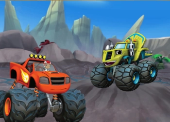 Blaze And The Monster Machines: Snelheid In Dino Valley schermafbeelding van het spel
