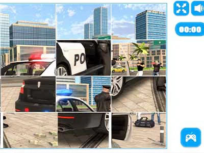 Kreslený Snímek Policejního Auta snímek obrazovky hry