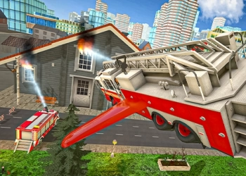 Uçan İtfaiye Aracı Sürüş Simülasyonu oyun ekran görüntüsü