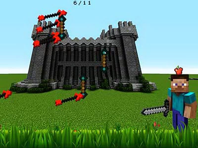 Minecraft Strzelanka Do Jabłek zrzut ekranu gry