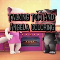 ការនិយាយពណ៌ឆ្មា Tom និង Angela
