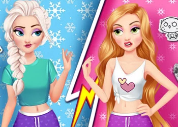Rivalidad Entre Las Princesas Elsa Y Rapunzel captura de pantalla del juego