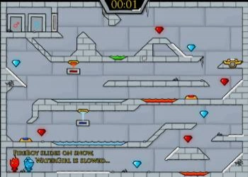 Fireboy I Watergirl: Lodowa Świątynia) zrzut ekranu gry