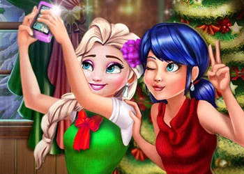 Selfie Di Natale Di Ladybug Ed Elsa screenshot del gioco