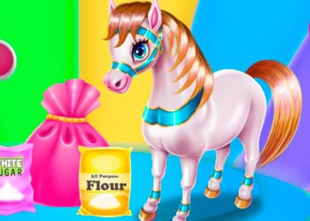 Pony Cooking Rainbow Cake game screenshot